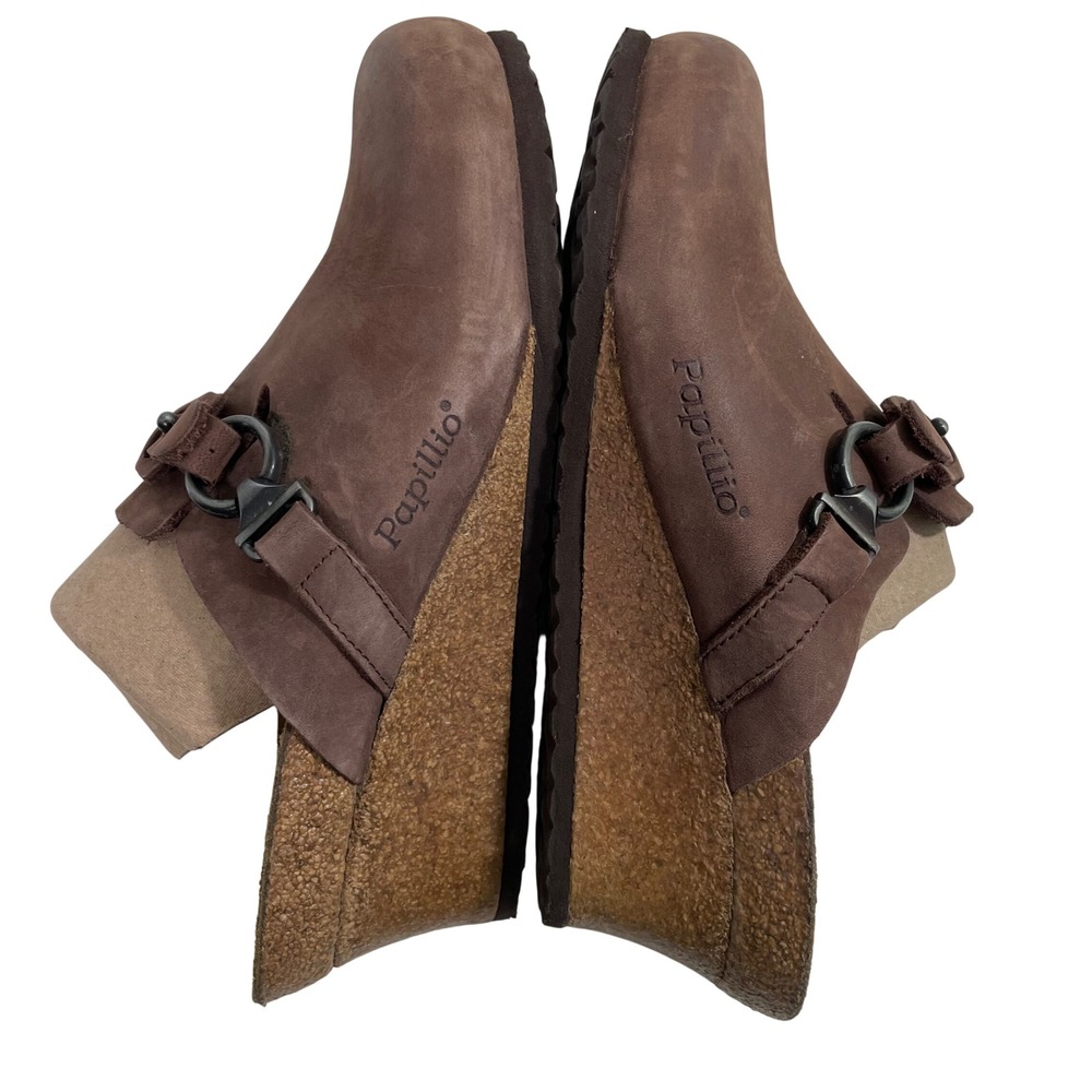 Birkenstock Papillio Dana Women's Wedge Clogs Brown Oiled Leather EU 37 US 6-6.5 - Picture 6 of 9